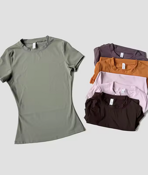 Dames Seamless Sport Top – Ademend Yoga Shirt met Korte Mouwen voor Fitness en Running