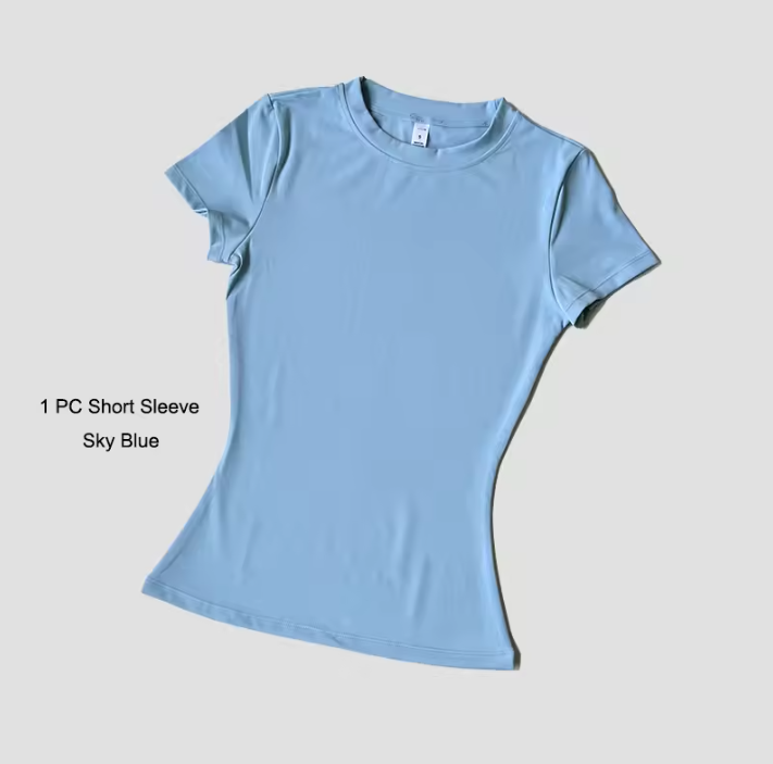 Dames Seamless Sport Top – Ademend Yoga Shirt met Korte Mouwen voor Fitness en Running
