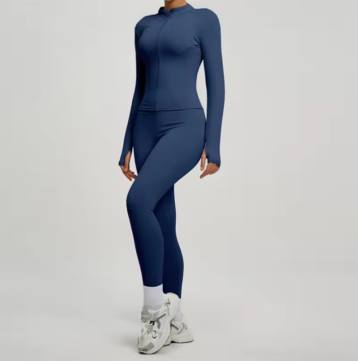 Dames Sport Set – 2-Delige Fitness Outfit met Jacket en High Waist Legging