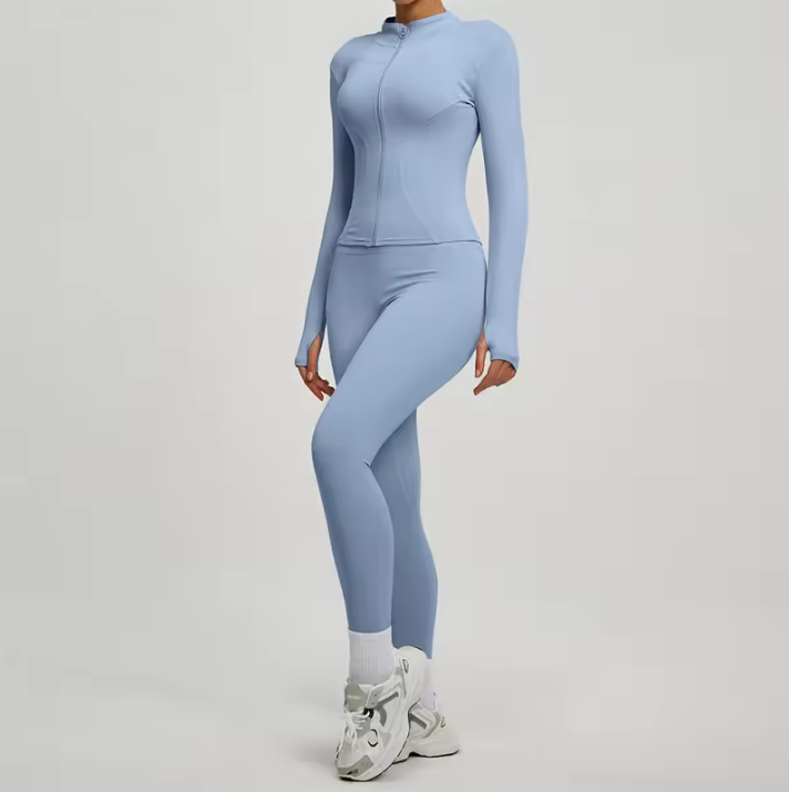 Dames Sport Set – 2-Delige Fitness Outfit met Jacket en High Waist Legging