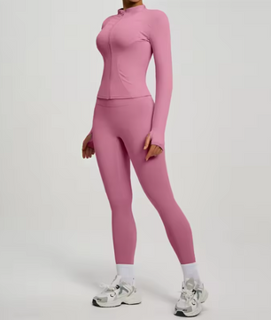 Dames Sport Set – 2-Delige Fitness Outfit met Jacket en High Waist Legging