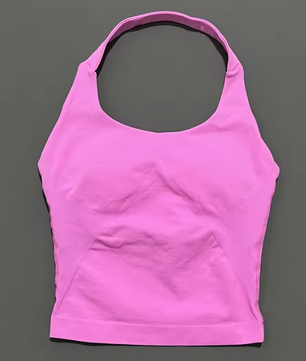 Dames Seamless Sport Top – Halter Fitness Tanktop met Ingebouwde BH en Uitneembare Cups