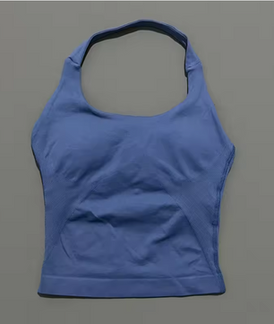 Dames Seamless Sport Top – Halter Fitness Tanktop met Ingebouwde BH en Uitneembare Cups