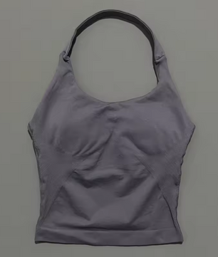 Dames Seamless Sport Top – Halter Fitness Tanktop met Ingebouwde BH en Uitneembare Cups