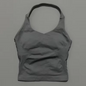 Dames Seamless Sport Top – Halter Fitness Tanktop met Ingebouwde BH en Uitneembare Cups
