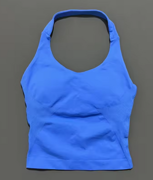 Dames Seamless Sport Top – Halter Fitness Tanktop met Ingebouwde BH en Uitneembare Cups
