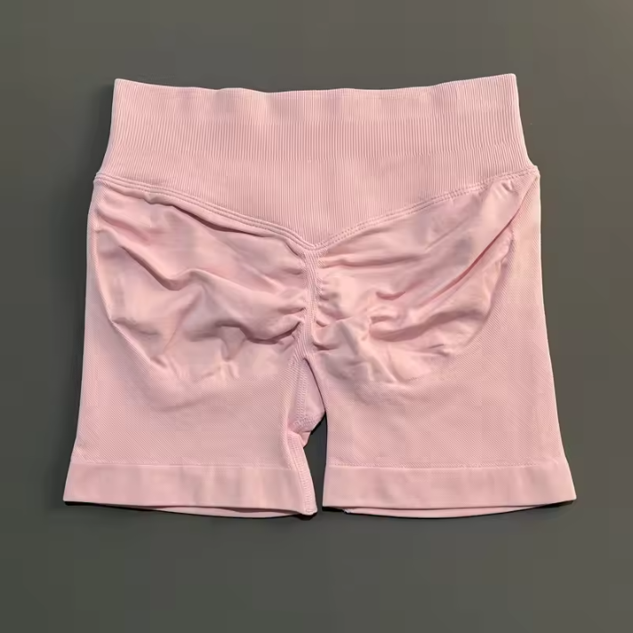 Dames Sport Shorts – Seamless Biker Short met Scrunch Effect voor Fitness en Yoga
