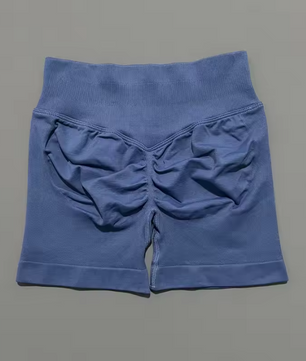 Dames Sport Shorts – Seamless Biker Short met Scrunch Effect voor Fitness en Yoga