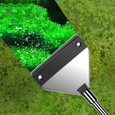 Aquarium Algen Schraper met 5 Mesjes – Reinigingstool voor Glas en Zand met Lange Steel