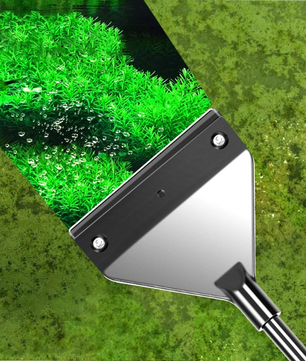 Aquarium Algen Schraper met 5 Mesjes – Reinigingstool voor Glas en Zand met Lange Steel