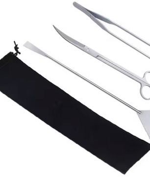 Aquarium Tools Set – RVS Aquascape Gereeadschap met Schaar, Pincet en Schep voor Plantenonderhoud