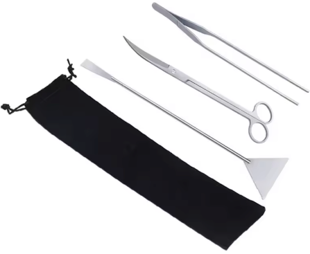 Aquarium Tools Set – RVS Aquascape Gereeadschap met Schaar, Pincet en Schep voor Plantenonderhoud