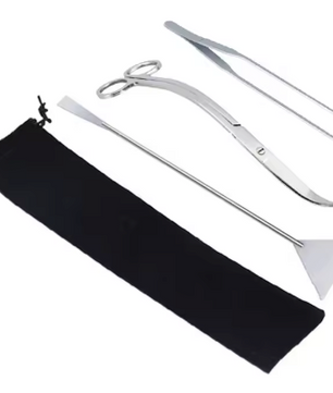 Aquarium Tools Set – RVS Aquascape Gereeadschap met Schaar, Pincet en Schep voor Plantenonderhoud
