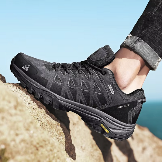Ademende Wandelschoenen Heren – Comfortabele Trekking Sneakers met Vetersluiting en Demping voor Outdoor