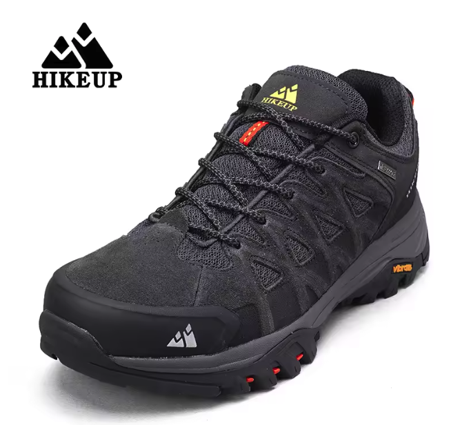 Ademende Wandelschoenen Heren – Comfortabele Trekking Sneakers met Vetersluiting en Demping voor Outdoor