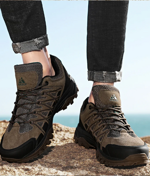 Ademende Wandelschoenen Heren – Comfortabele Trekking Sneakers met Vetersluiting en Demping voor Outdoor
