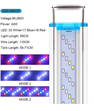 Ultradunne LED Aquarium Verlichting – Klem Lamp voor Aquatische Planten met Blauw, Wit en Rood Licht