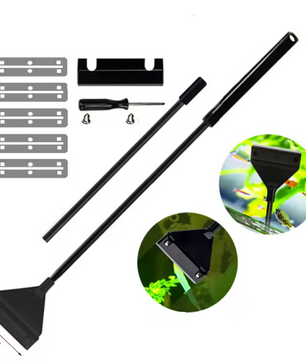 Aquarium Algen Schraper – Reinigingstool voor Glas en Zand met Lange Steel
