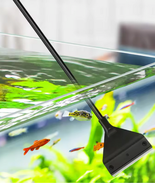 Aquarium Algen Schraper – Reinigingstool voor Glas en Zand met Lange Steel