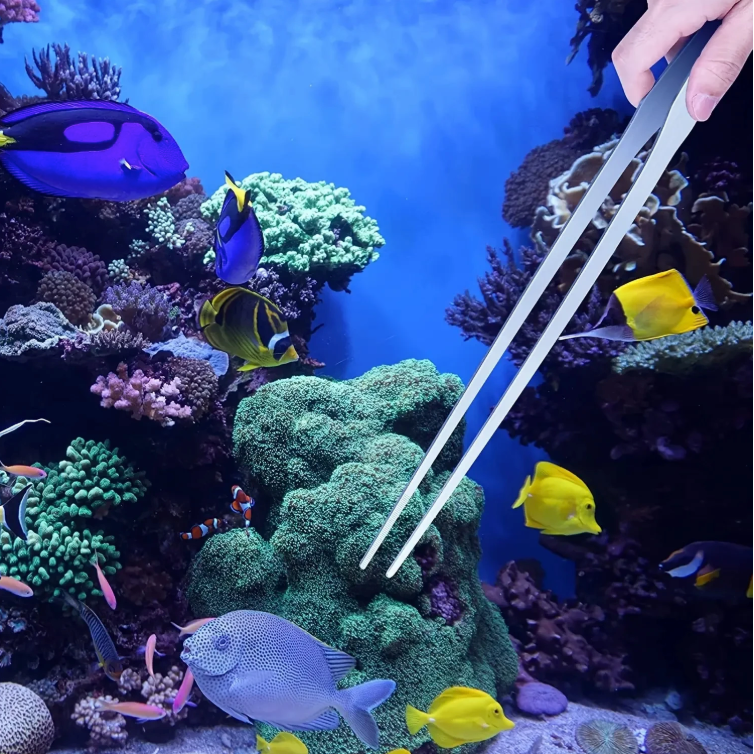 Aquarium Pincet 38 cm – RVS Aquascape Tang voor Planten, Voeren en Onderhoud