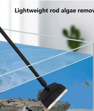 Aquarium Algen Schraper – Reinigingstool voor Glas en Zand met Lange Steel