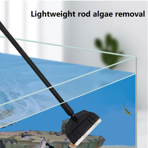 Aquarium Algen Schraper – Reinigingstool voor Glas en Zand met Lange Steel