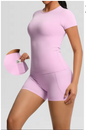 Dames Sportset 2-Delig – Yoga Shirt en High Waist Shorts voor Fitness en Workout