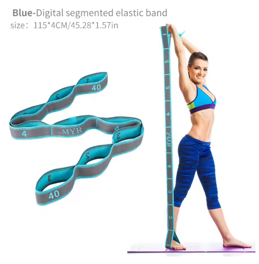 Yoga Stretch Band met Lussen – Elastische Stretch Strap voor Flexibiliteit en Training