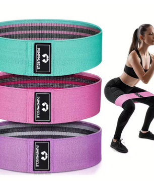 Weerstandsbanden Set 3-Delig – Stoffen Fitness Bands voor Benen, Billen en Yoga Training