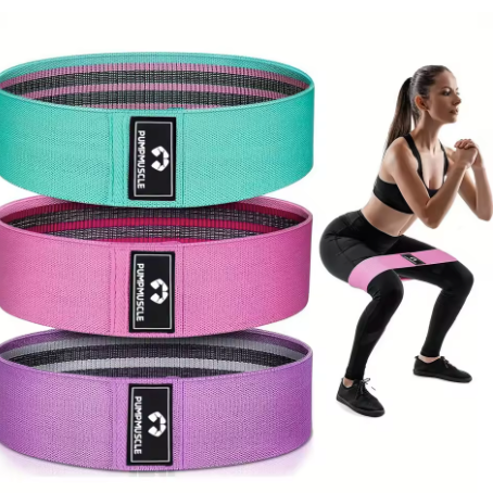 Weerstandsbanden Set 3-Delig – Stoffen Fitness Bands voor Benen, Billen en Yoga Training