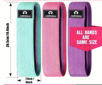 Weerstandsbanden Set 3-Delig – Stoffen Fitness Bands voor Benen, Billen en Yoga Training