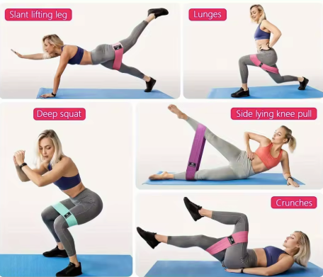 Weerstandsbanden Set 3-Delig – Stoffen Fitness Bands voor Benen, Billen en Yoga Training