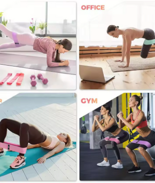 Weerstandsbanden Set 3-Delig – Stoffen Fitness Bands voor Benen, Billen en Yoga Training