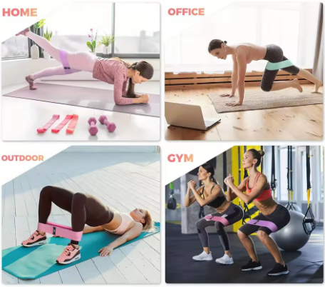 Weerstandsbanden Set 3-Delig – Stoffen Fitness Bands voor Benen, Billen en Yoga Training