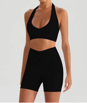 Dames Sportset 2-Delig – Yoga Set met Sport BH en Flared Broek voor Fitness en Workout