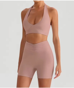 Dames Sportset 2-Delig – Yoga Set met Sport BH en Flared Broek voor Fitness en Workout