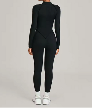 Dames Sport Jumpsuit – Yoga Bodysuit met Lange Mouwen voor Fitness en Workout