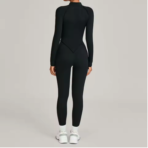 Dames Sport Jumpsuit – Yoga Bodysuit met Lange Mouwen voor Fitness en Workout