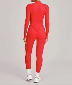 Dames Sport Jumpsuit – Yoga Bodysuit met Lange Mouwen voor Fitness en Workout