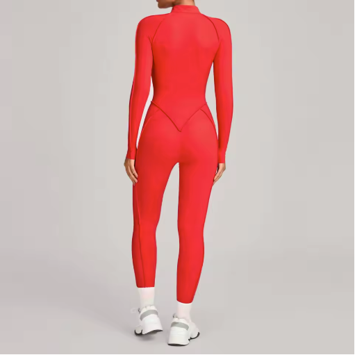 Dames Sport Jumpsuit – Yoga Bodysuit met Lange Mouwen voor Fitness en Workout