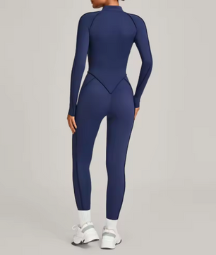Dames Sport Jumpsuit – Yoga Bodysuit met Lange Mouwen voor Fitness en Workout