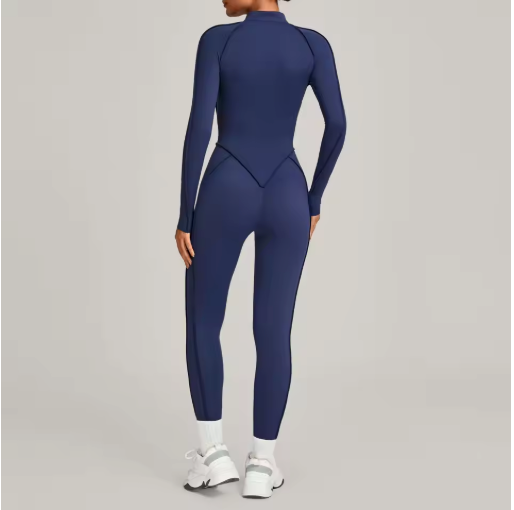 Dames Sport Jumpsuit – Yoga Bodysuit met Lange Mouwen voor Fitness en Workout