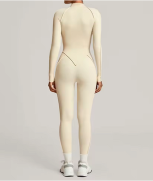 Dames Sport Jumpsuit – Yoga Bodysuit met Lange Mouwen voor Fitness en Workout