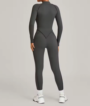 Dames Sport Jumpsuit – Yoga Bodysuit met Lange Mouwen voor Fitness en Workout