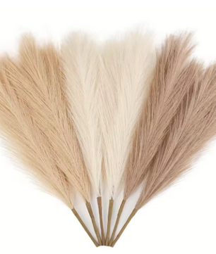Kunst Pampas Gras Set 6 Stuks – Decoratieve Droogbloemen voor Interieur en Styling