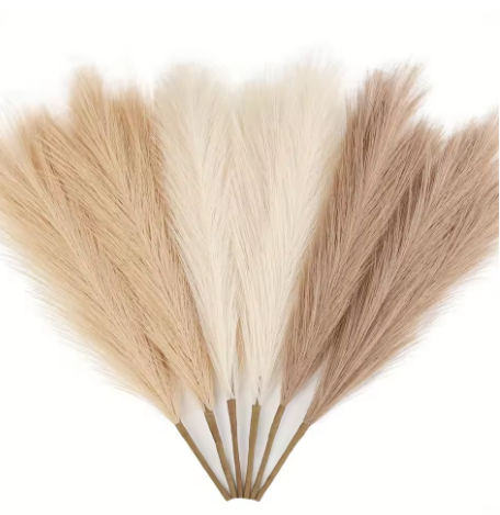 Kunst Pampas Gras Set 6 Stuks – Decoratieve Droogbloemen voor Interieur en Styling