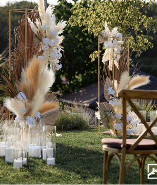 Kunst Pampas Gras Set 6 Stuks – Decoratieve Droogbloemen voor Interieur en Styling