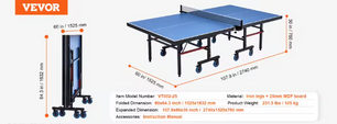 Tafeltennistafel Inklapbaar – Professionele Pingpong Tafel met Net voor Indoor Gebruik