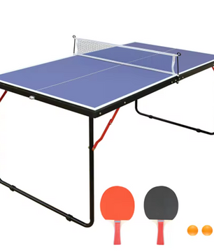 Mini Tafeltennistafel Inklapbaar 137 cm – Pingpong Set met Net, Batjes en Ballen