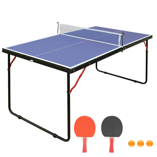 Mini Tafeltennistafel Inklapbaar 137 cm – Pingpong Set met Net, Batjes en Ballen